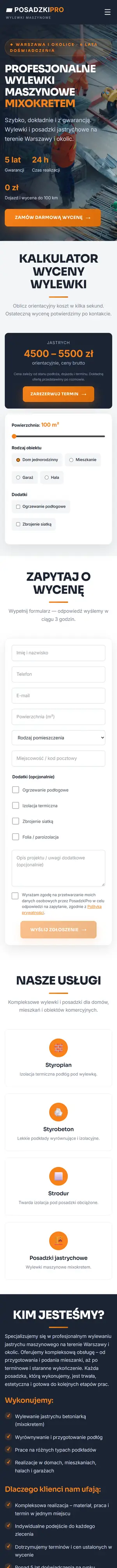 Strona PosadzkiPro na telefonie